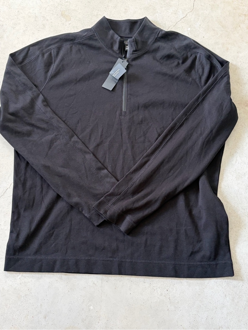 Banana Republic Core Temp 37.5 Black Quarter Zip Pullover XL NWT
